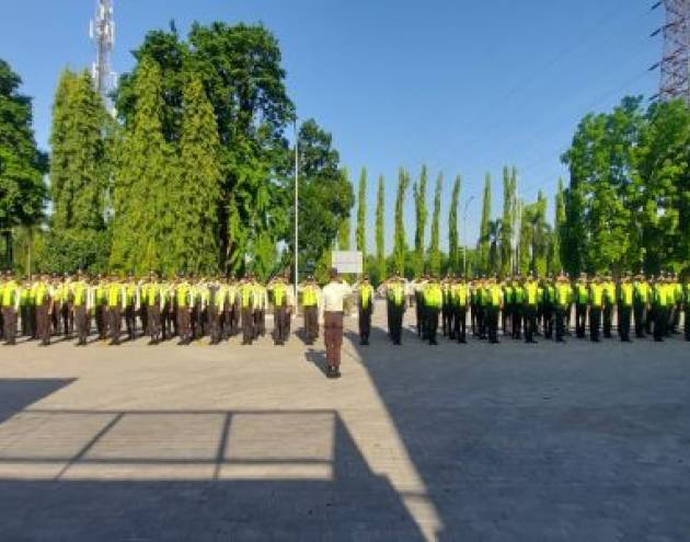 Kegiatan Apel Pagi Security PT Krakatau Jasa Industri